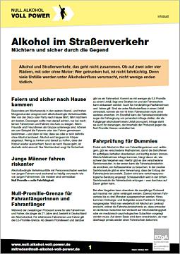 Infoblatt: Alkohol im Straßenverkehr