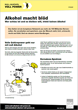 Infoblatt: Alkohol macht blöd
