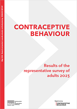 Das Bild zeigt eine Vorschau des Mediums "Contraceptive behaviour of adults 2023. Research report on the representative survey"