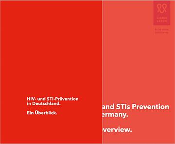 Das Bild zeigt eine Vorschau der Broschüre Dokumentation »HIV- und STI-Prävention in Deutschland. Ein Überblick.«