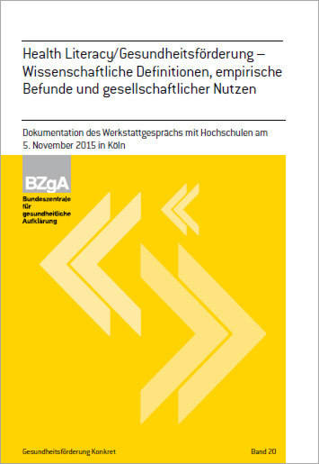 Gesundheitsförderung KONKRET, Band 20: Health Literacy/Gesundheitsförderung – Wissenschaftliche Definitionen, empirische Befunde und gesellschaftlicher Nutzen main product photo