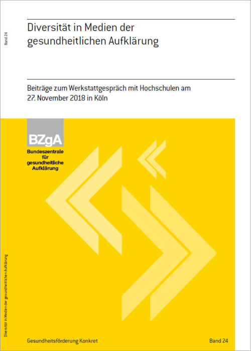 Gesundheitsförderung KONKRET, Band 24: Diversität in Medien der gesundheitlichen Aufklärung main product photo