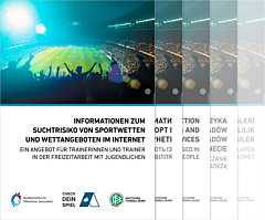 Das Bild zeigt eine Vorschau des Mediums "Informationen zum Suchtrisiko von Sportwetten und Wettangeboten im Internet: Ein Angebot für Trainerinnen und Trainer"