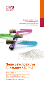 Das Bild zeigt eine Vorschau des Mediums "Faltblatt "Die Sucht und Ihre Formen - Neue psychoaktive Substanzen""