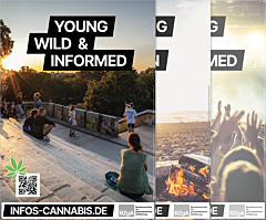 Das Bild zeigt eine Vorschau des Mediums "Motiv-Kampagne Cannabisprävention "Young, wild &..." (Plakat)"
