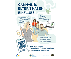 Das Bild zeigt eine Vorschau des Mediums "Infoblatt Onlinekurs Cannabis f&uuml;r Eltern"