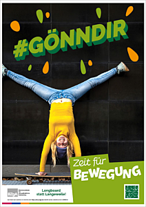 Das Bild zeigt eine Vorschau des Mediums "Poster #g&ouml;nndir Bewegung - "Longboard statt Langeweile!""