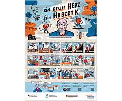 Das Bild zeigt eine Vorschau des Mediums "Graphic Novel– Ein neues Herz für Hubert K."