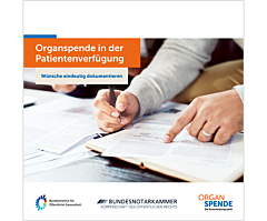 Das Bild zeigt eine Vorschau des Mediums "Organspende in der Patientenverfügung"