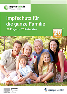 Brosch&uuml;re Impfschutz f&uuml;r die ganze Familie. 20 Fragen - 20 Antworten