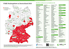 Das Bild zeigt eine Vorschau des Mediums "FSME-Risikogebiete in Deutschland mit Landkreis-Tabelle"