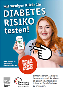 Das Bild zeigt eine Vorschau des Mediums "Flyer "Diabetes-Risiko-Test""