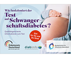 Das Bild zeigt eine Vorschau des Mediums "Infokarte "Test auf Schwangerschaftsdiabetes""