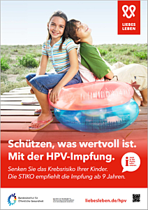 Das Bild zeigt eine Vorschau des Mediums "Wartezimmerplakat für Eltern zur HPV-Impfung"