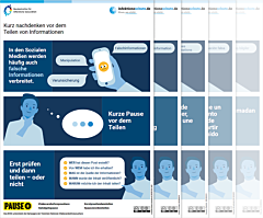 Das Bild zeigt eine Vorschau des Mediums "Kurz nachdenken vor dem Teilen von Informationen"