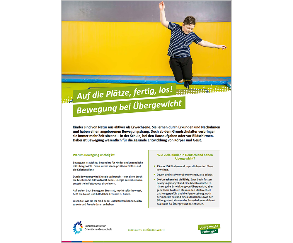 Das Bild zeigt eine Vorschau des Mediums "Auf die Plätze, fertig, los! Bewegung bei Übergewicht"