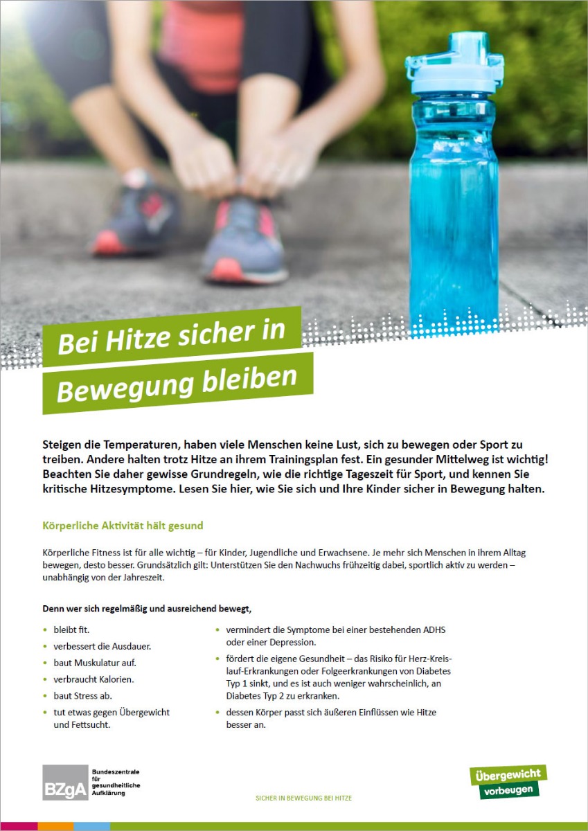 Das Bild zeigt eine Vorschau des Mediums "Bei Hitze sicher in Bewegung bleiben"